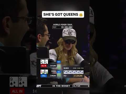 SHE'S ALL IN WITH QUEENS at $870,000 WPT Final Table 😱 #poker #casino #pokerhands