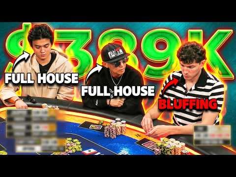 He Bluffs into 2 FULL HOUSES in $389K Pot!