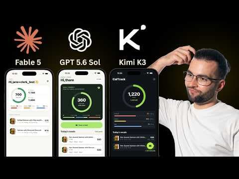 Fable 5, Sol 5.6 & Kimi K3 builds a Calorie Tracker app (Raw Results)