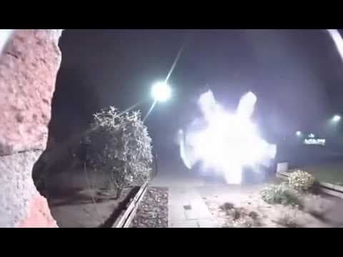 A ring camera in the US recorded a huge glowing sphere appearing out of nowhere during the night