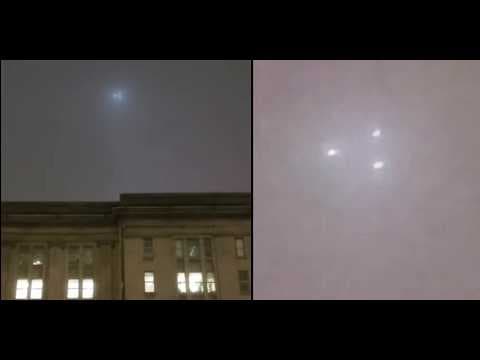 Footage of a triangular UAP sighting near Union Station in downtown Toronto, Ontario, Canada