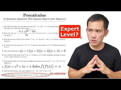10 quadratic equations that separate experts from beginners