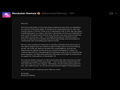 Rockstar Addressed the Leaks