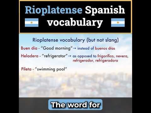 Argentinian Spanish vocabulary (not slang)