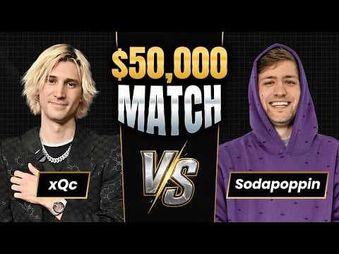 xQc vs Sodapoppin $50,000 Poker Match | PokerChamps