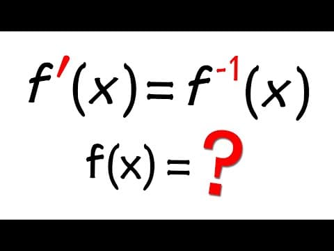 Can f'(x)=f^-1(x)?