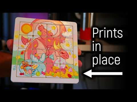 Print-in-place puzzles + UV flatbed printing = awesome!